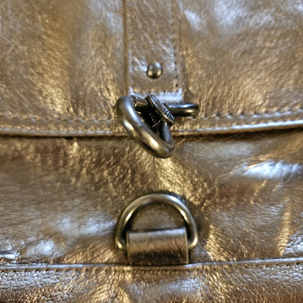 The Sak Golden Leather Shoulder Crossbody Bag with Heavy Metal Accents - Picture 6 of 9